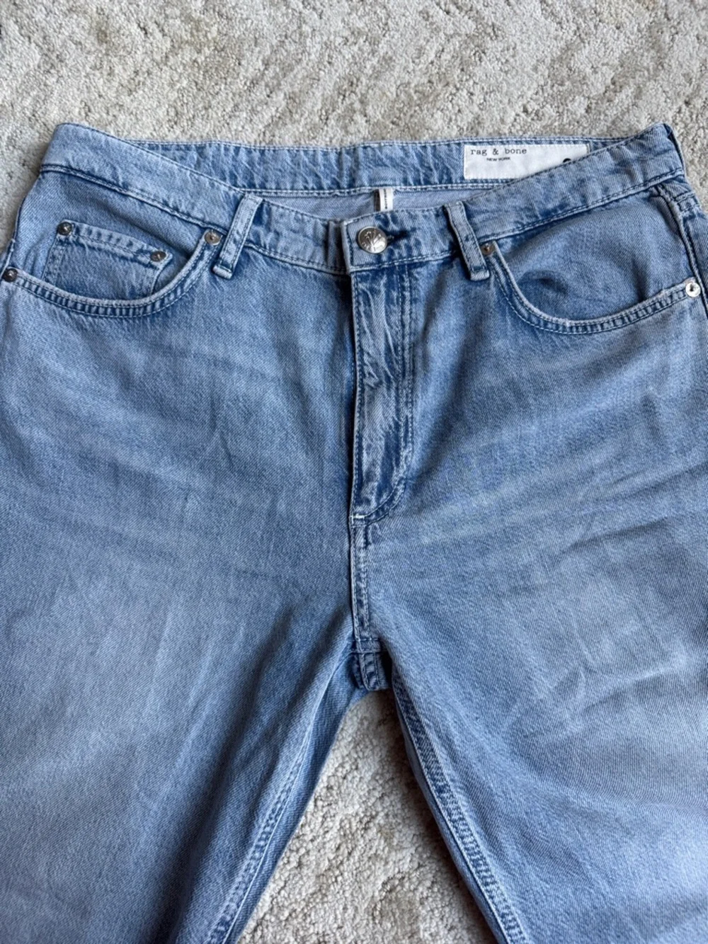 rag & bone Light The Baggy Dre Blue Low-Rise Boyfriend Jeans - Picture 3 of 6